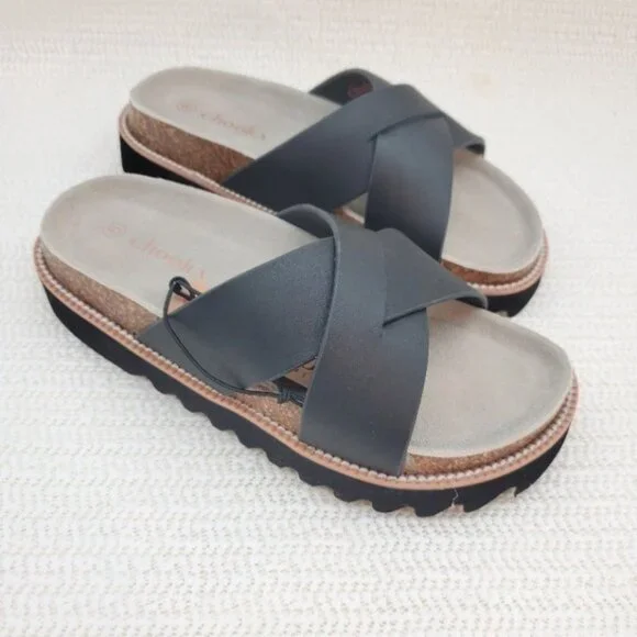 BUY ONE GET ONE FREE Chooka Paige Size 9 Leather & Cork Slide Sandal - Picture 7 of 7